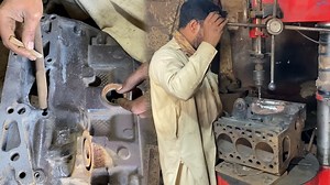 Professional Revives a Broken Engine Block with Masterful Techniques