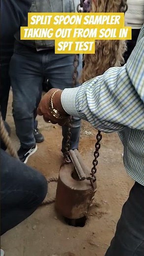 Split spoon sampler in Standard penetrations test (SPT) talking out from soil in soil mechanics #lab