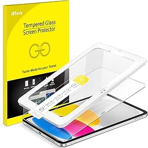 Amazon.com: JETech One Touch Install Screen Protector for iPad (A16) 11th/10th Generation (2025/2022), Tempered Glass Film with Auto Alignment Tool Kit, HD Clear : Electronics
