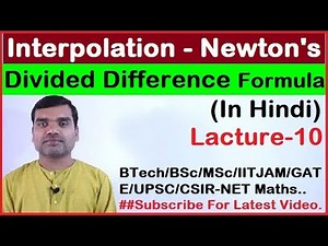 Interpolation - Newton's Divided Difference Formula Video Lecture | Crash Course: Civil Engineering (CE)