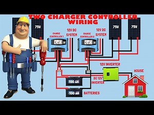 Solar panel wiring using Two charger controllers