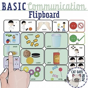Basic Communication "Flip Board" Request Snacks, Toys, Actions Low Tech AAC
