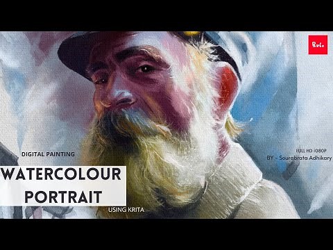 KRITA Watercolor Portrait Painting | Digital Painting