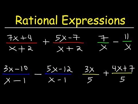 Adding and Subtracting Rational Expressions With The Same Denominators
