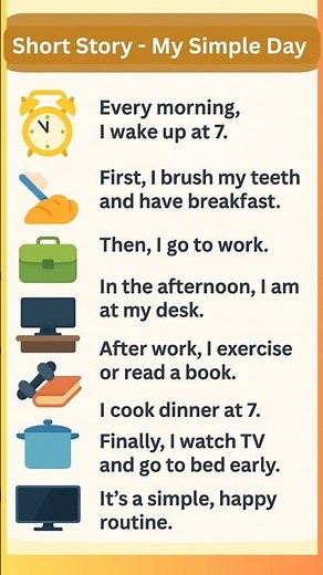 My Simple Day: Daily English Routine Story for Beginners #Shorts