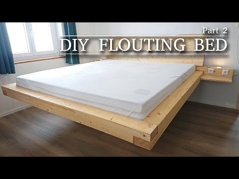 DIY Timelapse | Upgrade homemade floating bed with backrest and bedside table