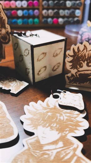 Emma on Instagram: "I’ll finally be watching the JJK movie/episodes in theater today, so I decided to make some stuff for my bag 😁 I wanted to see if I could use some of my graphite drawings, so I made some JJK Keychains with my S1 Laser Cutter from @xtool.official . I’ll be adding a few of these to my shop this weekend if all goes well! . XTools is currently running their Black Friday sales through Dec 5. The S1 laser cutters are actually on a pretty big sale right now compared to what they us