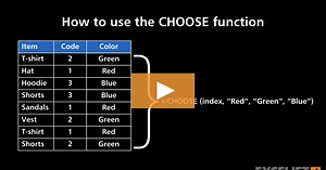 How to use the CHOOSE function