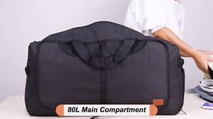 80L Duffle Bag for Travel, Large Foldable Waterproof Travel Duffel Bags Weekender Overnight Bag for Men and Women with Shoe Compartment (Stripe)