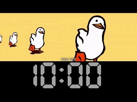 10 Minute Ducks Walking Countdown Timer (with dance music)