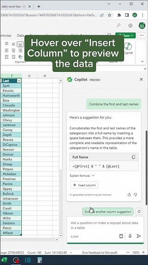 Copilot in Excel‼️ #excel