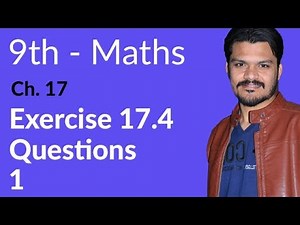 9th Class Math, Ch 17, lec 1, Exercise 17.4 Question no 1 - Matric part 1 Math