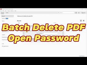 How to batch unlock PDFs password|Batch delete PDF password|PDF Remove Open Password