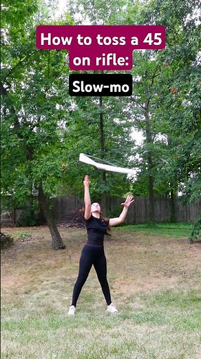 How to toss a 45 on rifle 😯⬆️ | #colorguard #marchingband #dci