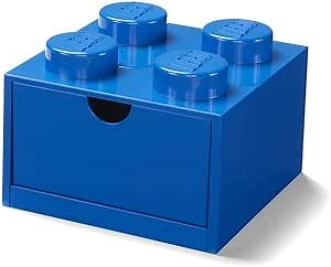 Amazon.com - Room Copenhagen LEGO Storage Brick 4 Desk Drawer, 4-Stud Stackable Tabletop Storage Box, 6.2 x 6.2 x 4.4 In, Blue