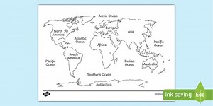 World Map Colouring Page To Print