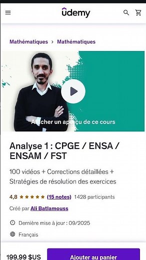 Offre Analyse : 2025/2026 #CPGE #ENSA #ENSAM #FST #FS #ENS