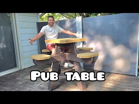 How to build a pub table with built in seats | diy outdoor bar table