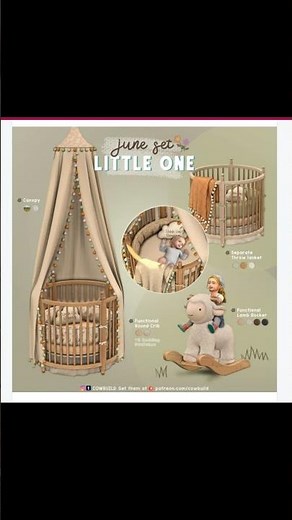 Sims 4 Nursery Custom Content by Cowbuild CC #sims4cc - Adorable and Functional Baby Rooms