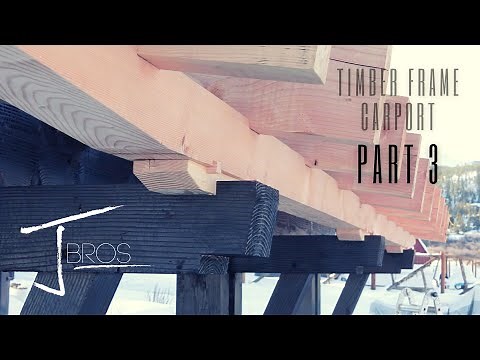 Building a Timber Frame Carport PART 3 - Installing Rafters and Purlin Beam