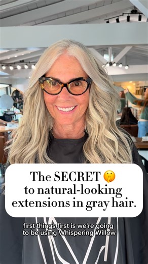 Tiffany Loe•HAIR EXTENSION EDUCATOR• on Instagram: "🧬 GRAY HAIR + EXTENSIONS: The Blend Breakdown 🧬 Picking the right hair extensions for gray-haired clients can be tricky — but this method will change your installs forever. In this transformation, I used: ✨ Whispering Willow ✨ Charlotte ✨ Legally Blonde ✨ All in Genius Wefts, Volume Genius Wefts + K-Tips from @christianmichaelhairextensions Why these? Because gray hair requires layering tones — not just matching the root. I started with Legal