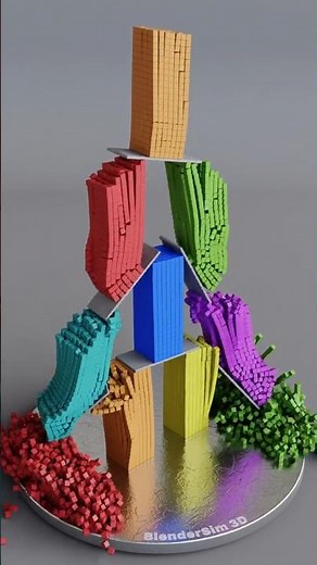 Colorful Cube Towers Twist & Explode in Satisfying 3D!