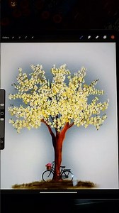 How to Draw a Flowering Tree in Procreate | Spring Art Tutorial #short