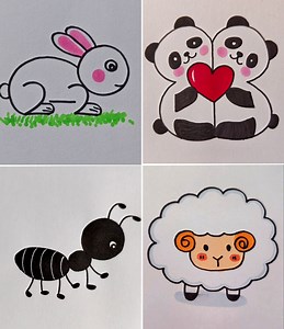 357K views · 4.5K reactions | How to Draw animal Drawing | Step-by-Step Tutorial | Simple Drawings | Facebook