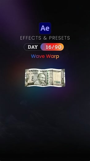 Day 16/90 – Wave Warp Effect 🌊 Welcome to Day 16 of our 90 Days After Effects Challenge! Today we’re exploring the Wave Warp Effect — a super handy tool to create flowing, wavy, or distortion-style animations that bring life to static visuals! ⚡️ ✨ What is Wave Warp? Wave Warp distorts your layer in a wave pattern, making it look like it’s moving through water, heat, or sound waves. Perfect for text, backgrounds, or flag-like animations! 🏳️ ✨ How to Use: Go to Effect → Distort → Wave Warp Adju