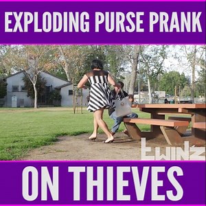 1M views | EXPLODING PURSE PRANK ON THIEVES!!  Credit: Twinztv | Viralized | Facebook
