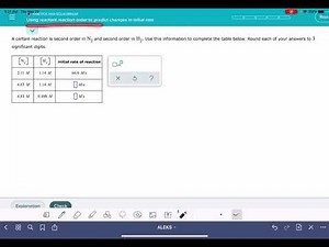 ALEKS: Using reactant reaction order to predict changes in initial rate