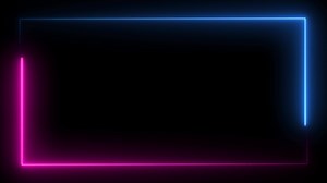 Square rectangle picture border with neon line. footage video effect seamless loop. 4K
