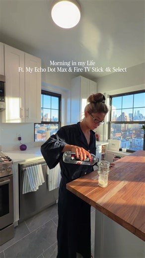 december mornings are better with @Alexa, my Echo Dot Max, and Fire TV Stick 4k Select. link in my bio! #ad @Amazon #amazonpartner #morningroutine #alexa #echodotmax