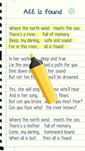 ❄️All is found-(Part-1) ❄️ Mini karaoké paroles en anglais ☃️ Frozen 2 🎤 #piano #guitar #frozen2