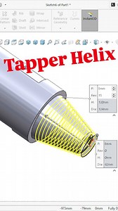 25K views · 608 reactions | In SolidWorks, creating a Tapered Helix...