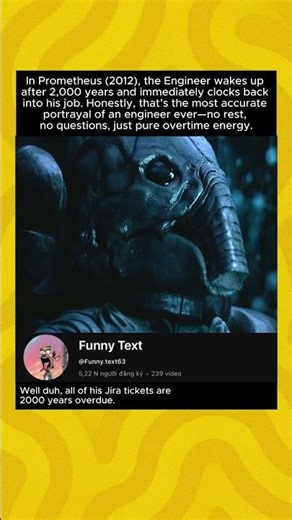 In Prometheus (2012), the Engineer wakes up after 2,000 years and...