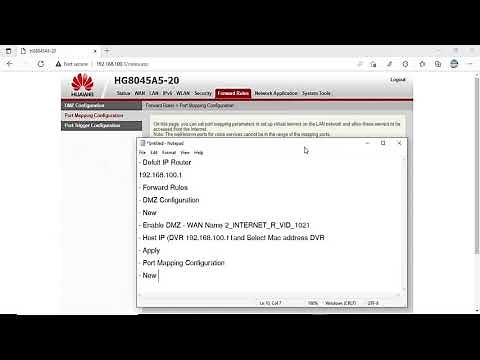 How to forward Port DVR | NVR on HUAWEI HG8045A5-20