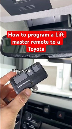 How to program a Lift Master Garage opener to a Toyota Home Link