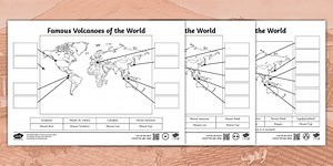Famous Volcanoes Map Labelling Worksheet