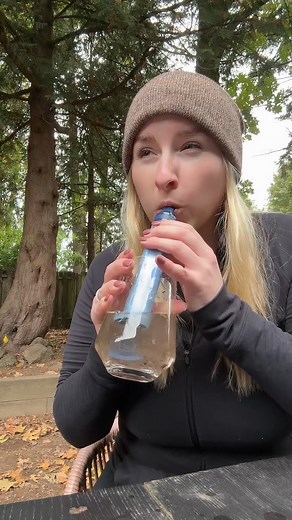 How much do we trust our Peak Series water filter straws? A LOT. Our straws remove bacteria, parasites, microplastics, silt, and sand, so you can drink with confidence outdoors or in an emergency (or even share a glass with Fido!). @amanda_wanders | LifeStraw