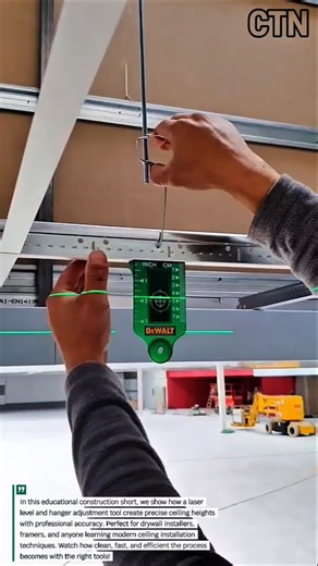 Ceiling Leveling with Precision Laser & Hanger Adjustment Tool