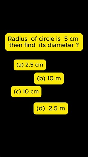 #radius of circle is 5 cm #find diameter ?#circle