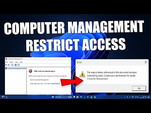 How To Fix Computer Management MMC Snap in Restrict Access on Windows 11