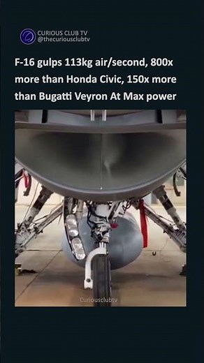 How Much Air Does an F-16 Breathe? #fighterjet #automobile