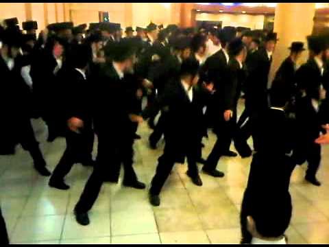 Chasidim dancing at a wedding in Israel