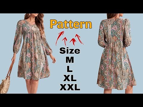 Sew Your Own Dress with These Easy Pattern Making Steps UNDER 15 Minutes! sizes S, M, L, XL, and XXL