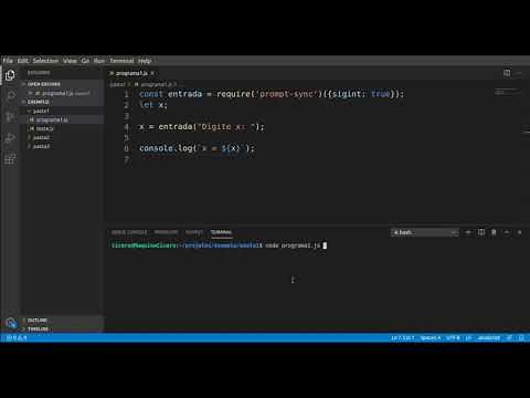 Javascript - Instalando módulo prompt-sync do Node.js para receber dados pelo teclado.