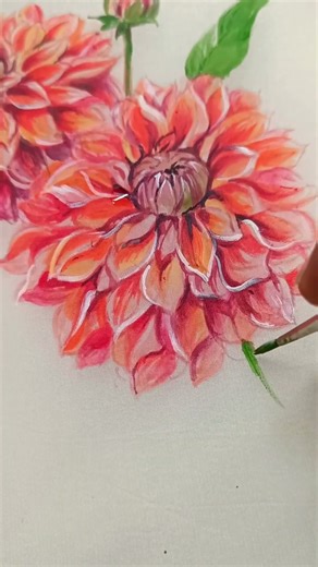 Day 21 | 3D Dahlia Fabric Painting | 30 Flowers in 30 Days 🌸🎨
