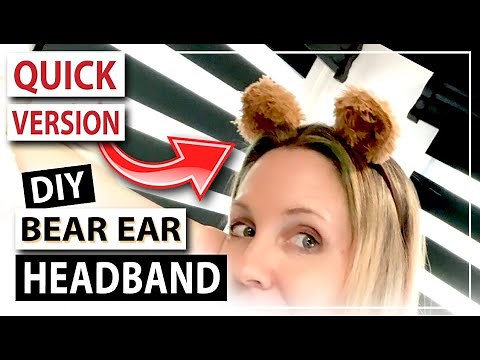 How to make a teddy bear ear headband - Easy no sew method - DIY Video Tutorial