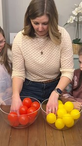 15K views · 210 reactions | Color Switch Prize Game 朗 Two bowls, each holding different colored balls. From the start, you must pick up one from each side at the same time, working towards switching all the balls from one side to the other with no mistakes. Go too slow, and you're out! Who can do it? #prizegame #prizes #games #switcher #ballgames #family #fun | Rob And Elizabeth | Facebook